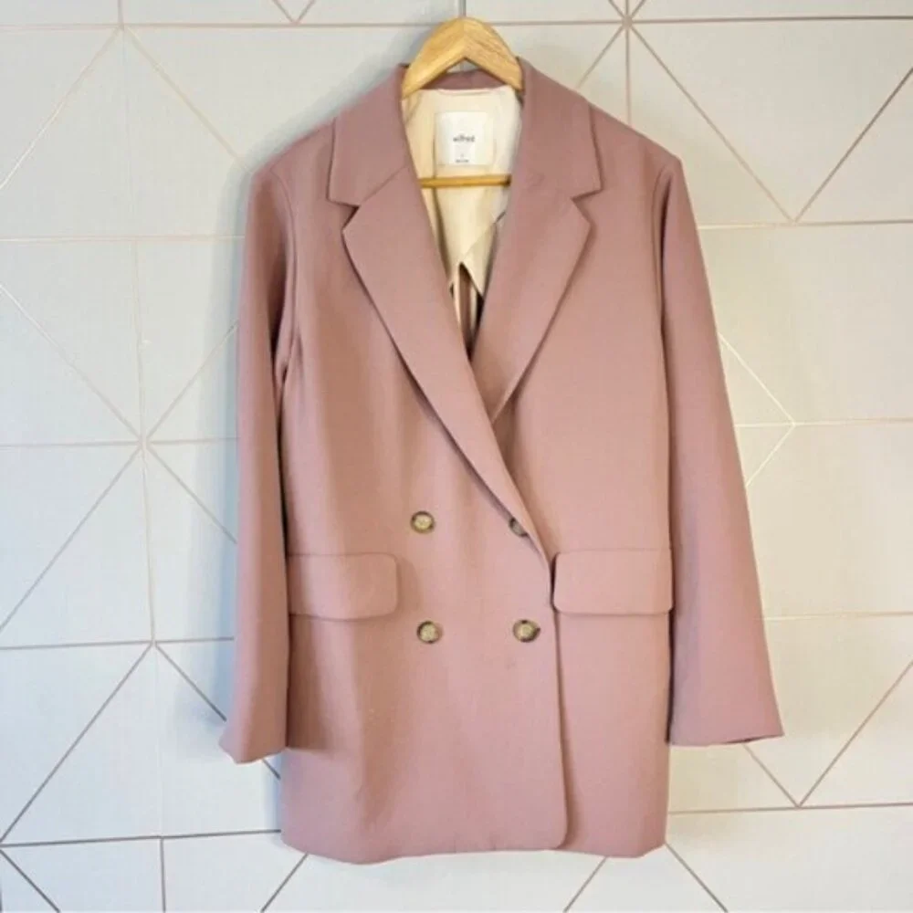Aritzia Wilfred Cherrell Blazer Chasm Pink Taupe - Picture 2 of 8